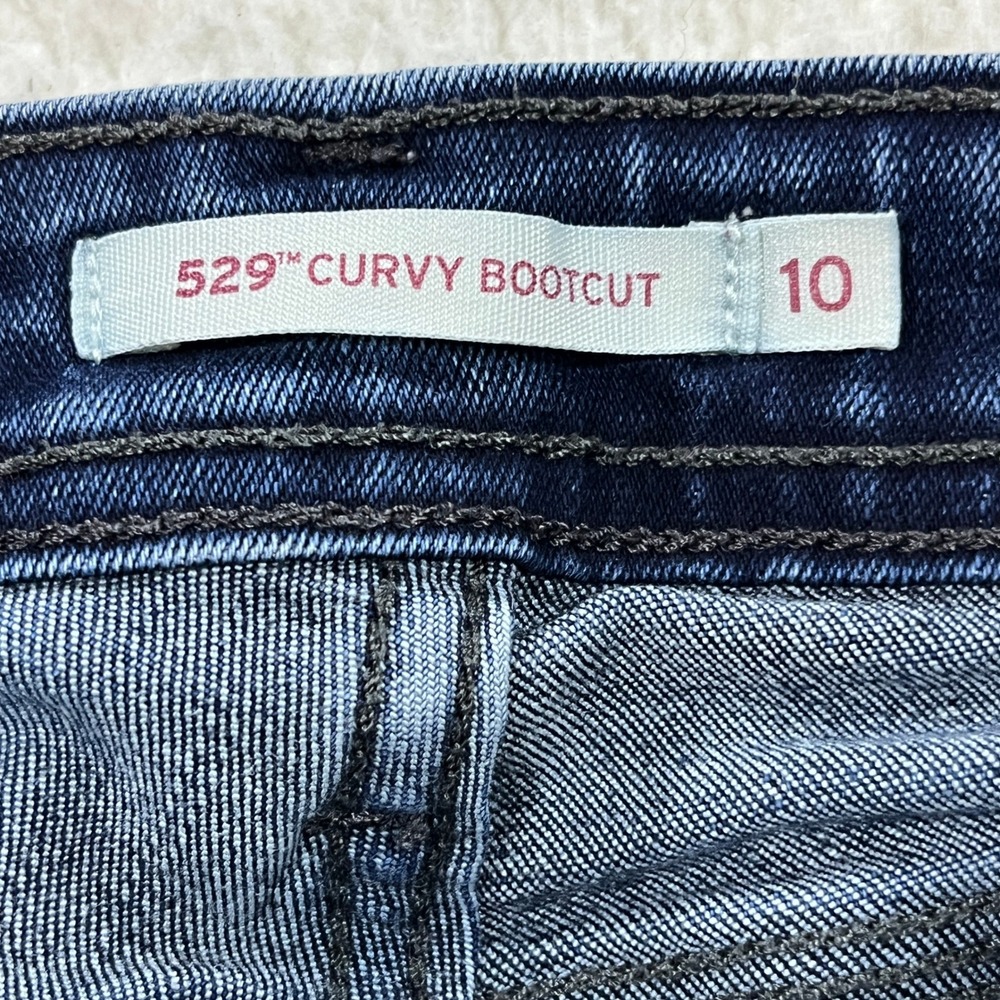 Levi's Jeans Womens 10 Blue 529 Curvy Bootcut Dark Wash Stretch Denim 51951-0008 - Picture 5 of 10
